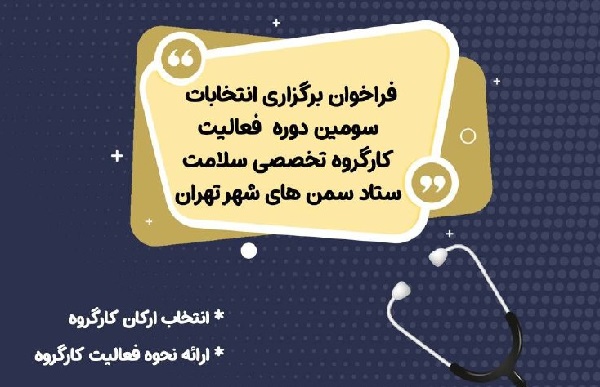 انتخابات سومین دوره «کارگروه سلامت» ستاد سمن‌های شهر تهران برگزار می‌شود