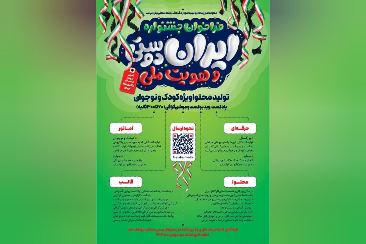 فراخوان تولید پادکست و ویدئوکست «ایران‌دوستی و هویت ملی»  منتشر شد