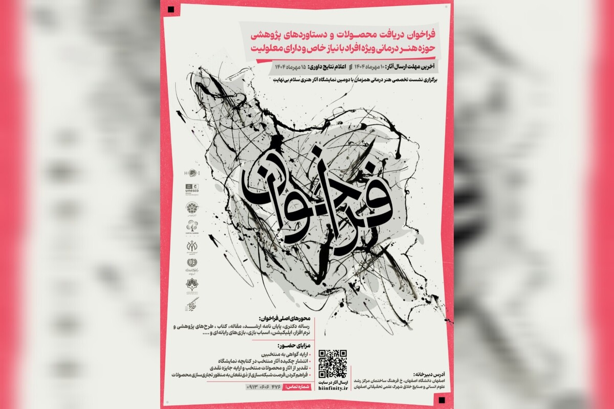فراخوان ارسال آثار در حوزۀ «هنردرمانی برای افراد با نیاز خاص و دارای معلولیت»
