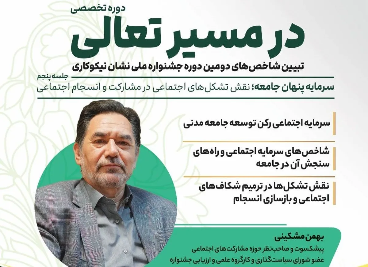 نشست «سرمایه پنهان جامعه؛ نقش تشکل‌های اجتماعی در مشارکت و انسجام اجتماعی» برگزار می‌شود